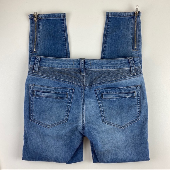 Free People Seamed Moto Button Fly Skinny Jeans 27 - Picture 10 of 15